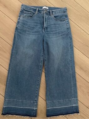 LOFT Let Down Hem High Rise Wide Leg Jean - 12